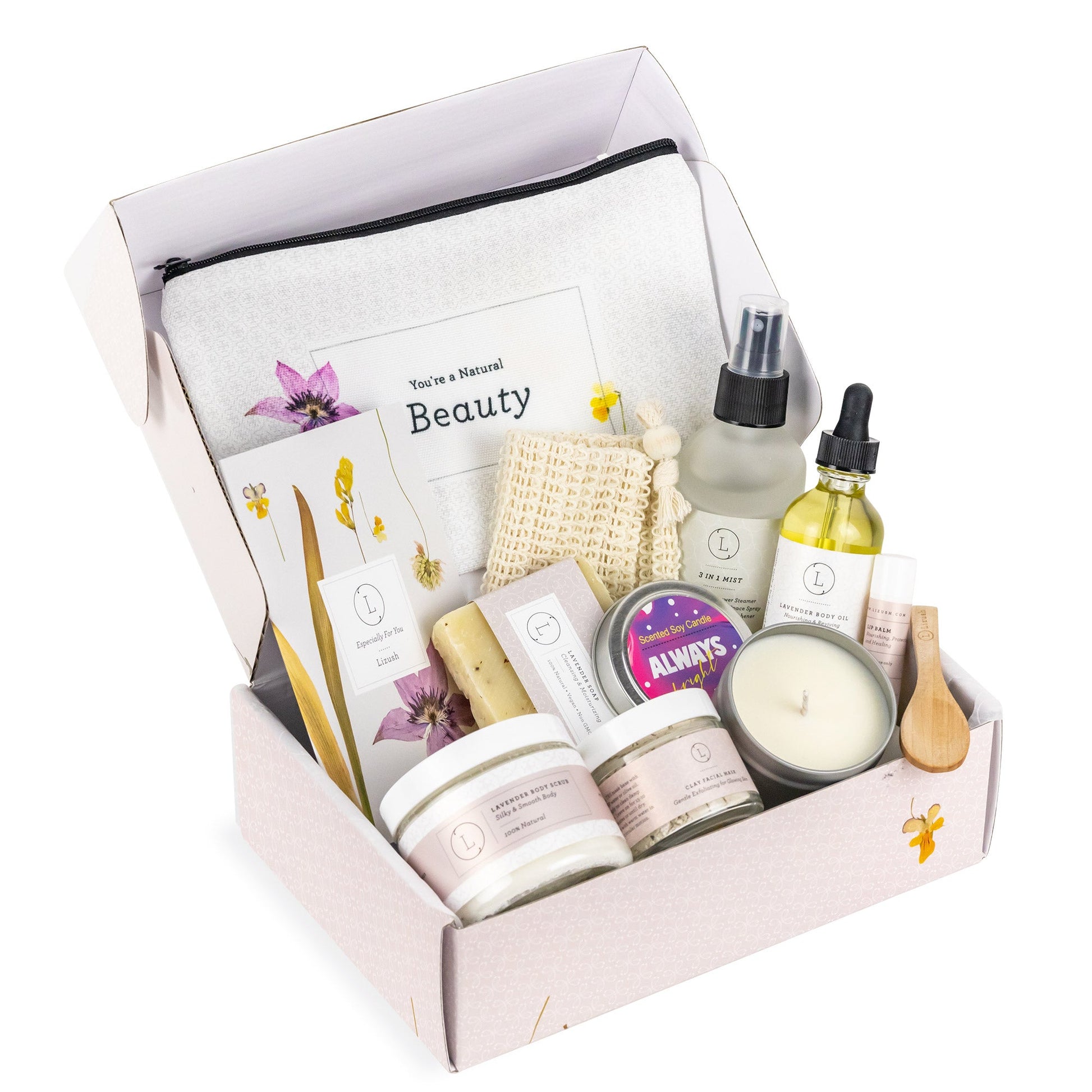 Spa Gift Box, Natural Lavender Bath & Body Relaxing Package for Friend-5